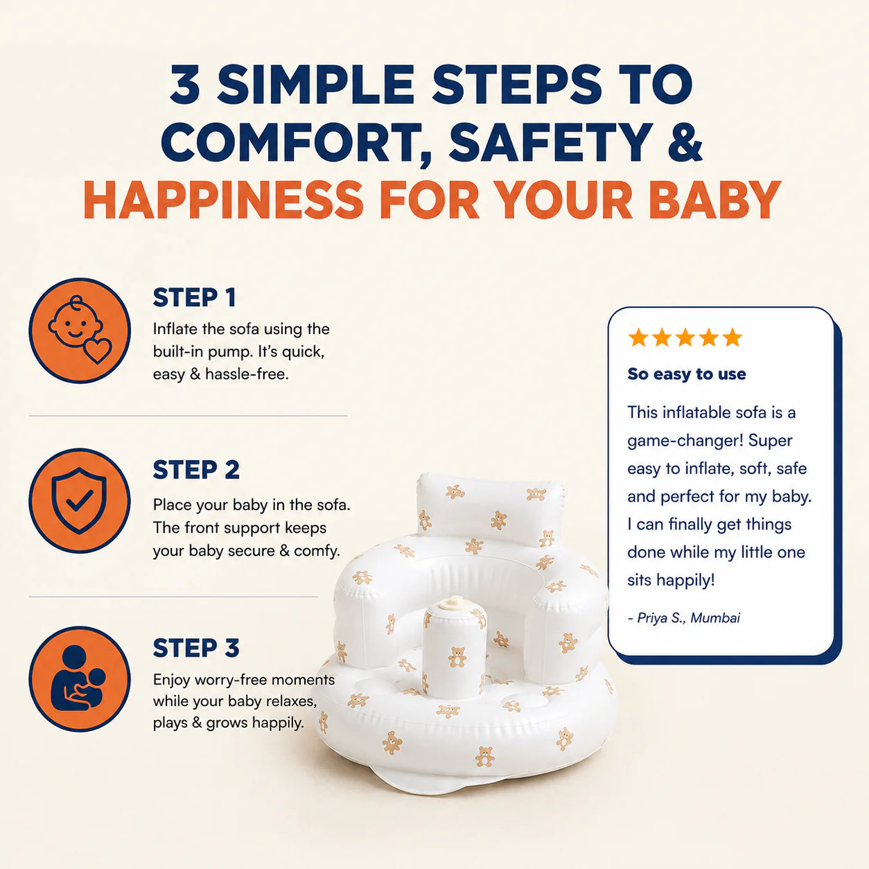 Coozi Sit & Smile (Inflatable Baby Sofa)